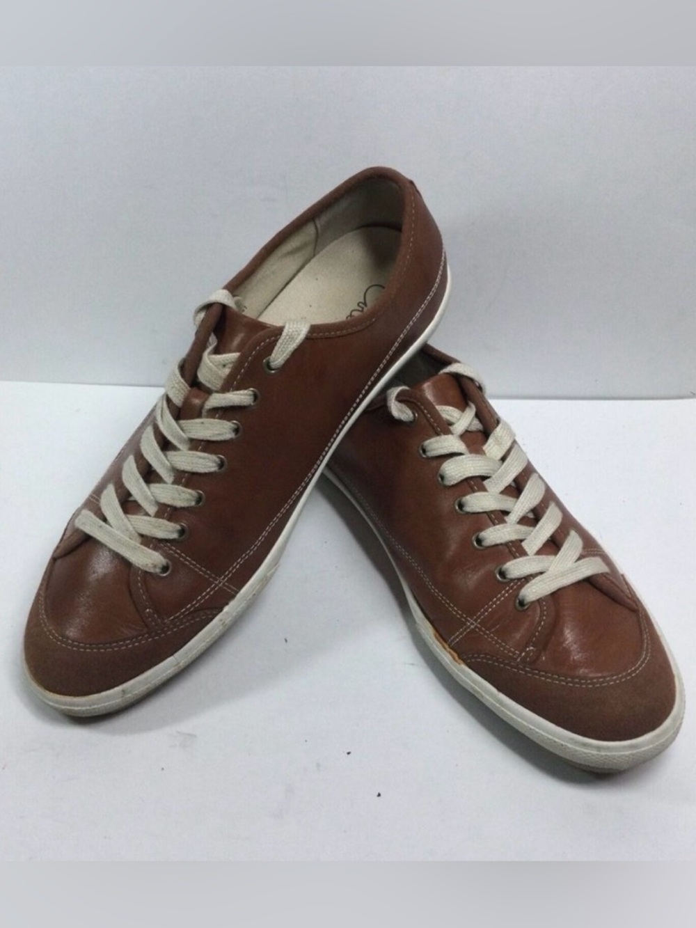 Cole Haan Brown Leather Low-Top Sneakers- Condition as shown.